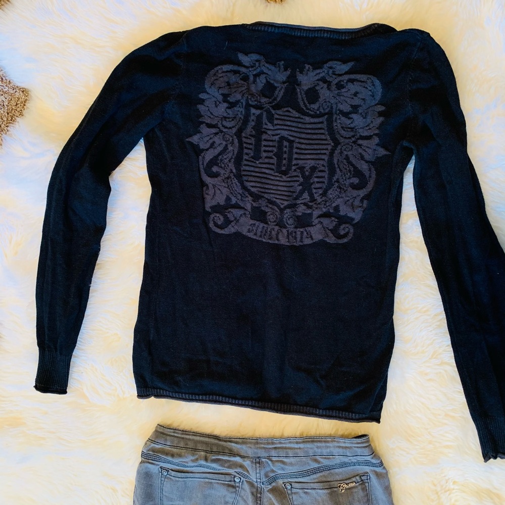 Guess jeggings M w/black Fox sweater M